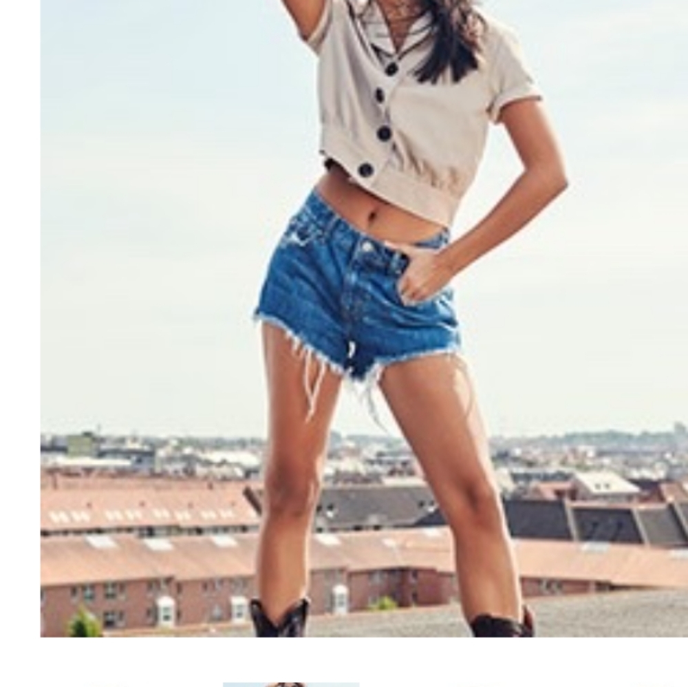 Only button down crop top